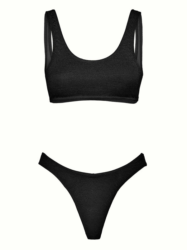F**K Bikini Top Fisso E Slip Americano Fisso F**K - Nero