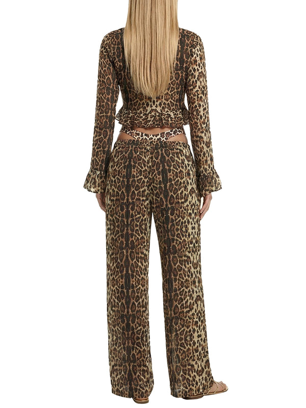 F**K Pantalone Palazzo F**K - Leopardato