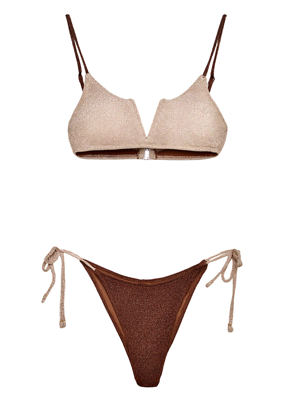 F**K Bikini Top Fisso Con Slip Regolabile F**K - Marrone