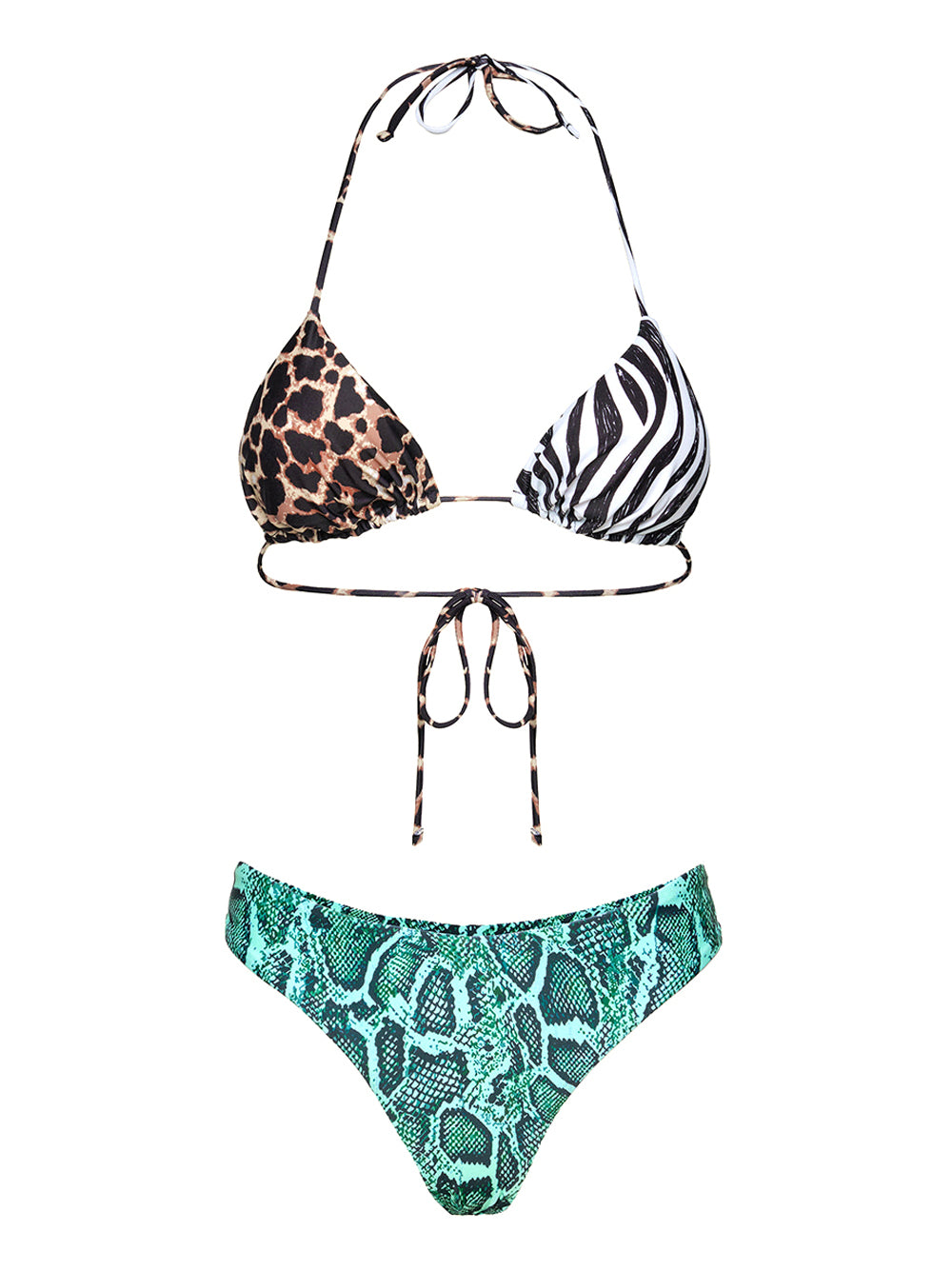 F**K Bikini Triangolo Con Slip Americano Fisso - Fantasia