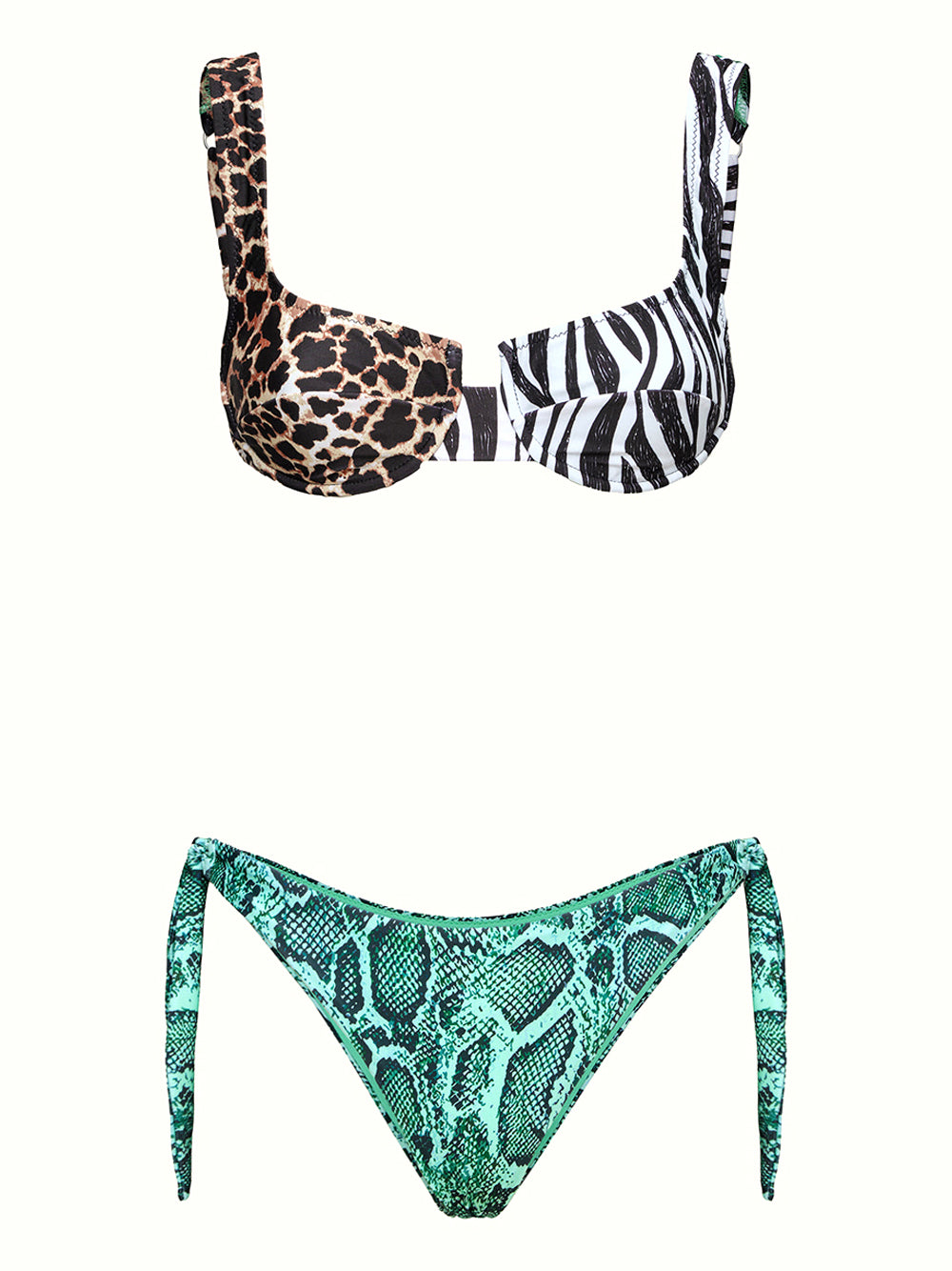 F**K Bikini Reggiseno Con Ferretto E Slip Regolabile F**k - Fantasia