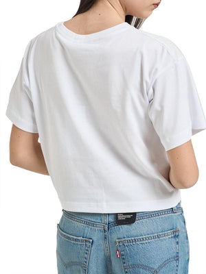 GAELLE PARIS T-Shirt Crop Paricollo Mezza Manica Gaelle Paris - Bianco