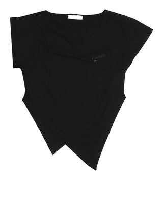 GAELLE PARIS T-Shirt Gaelle Paris Asimmetrica Con Ricamo Lato Cuore - Nero