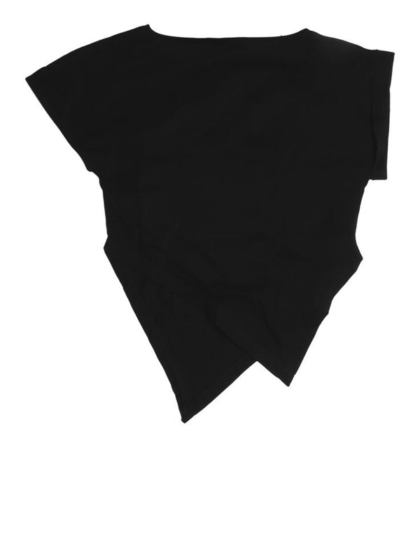 GAELLE PARIS T-Shirt Gaelle Paris Asimmetrica Con Ricamo Lato Cuore - Nero
