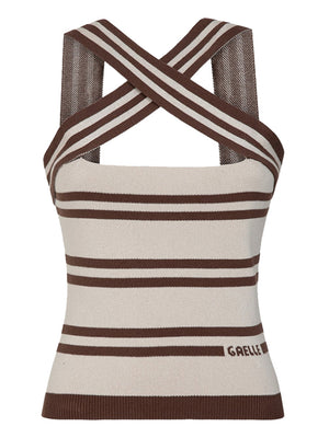 GAELLE PARIS Gaelle Paris Top In Maglia A Righe - Moka