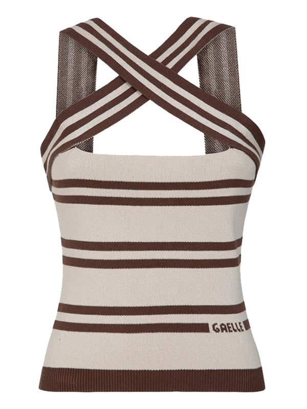 GAELLE PARIS Gaelle Paris Top In Maglia A Righe - Moka