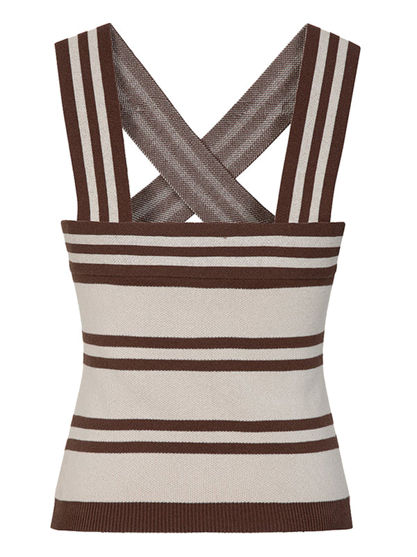 GAELLE PARIS Gaelle Paris Top In Maglia A Righe - Moka