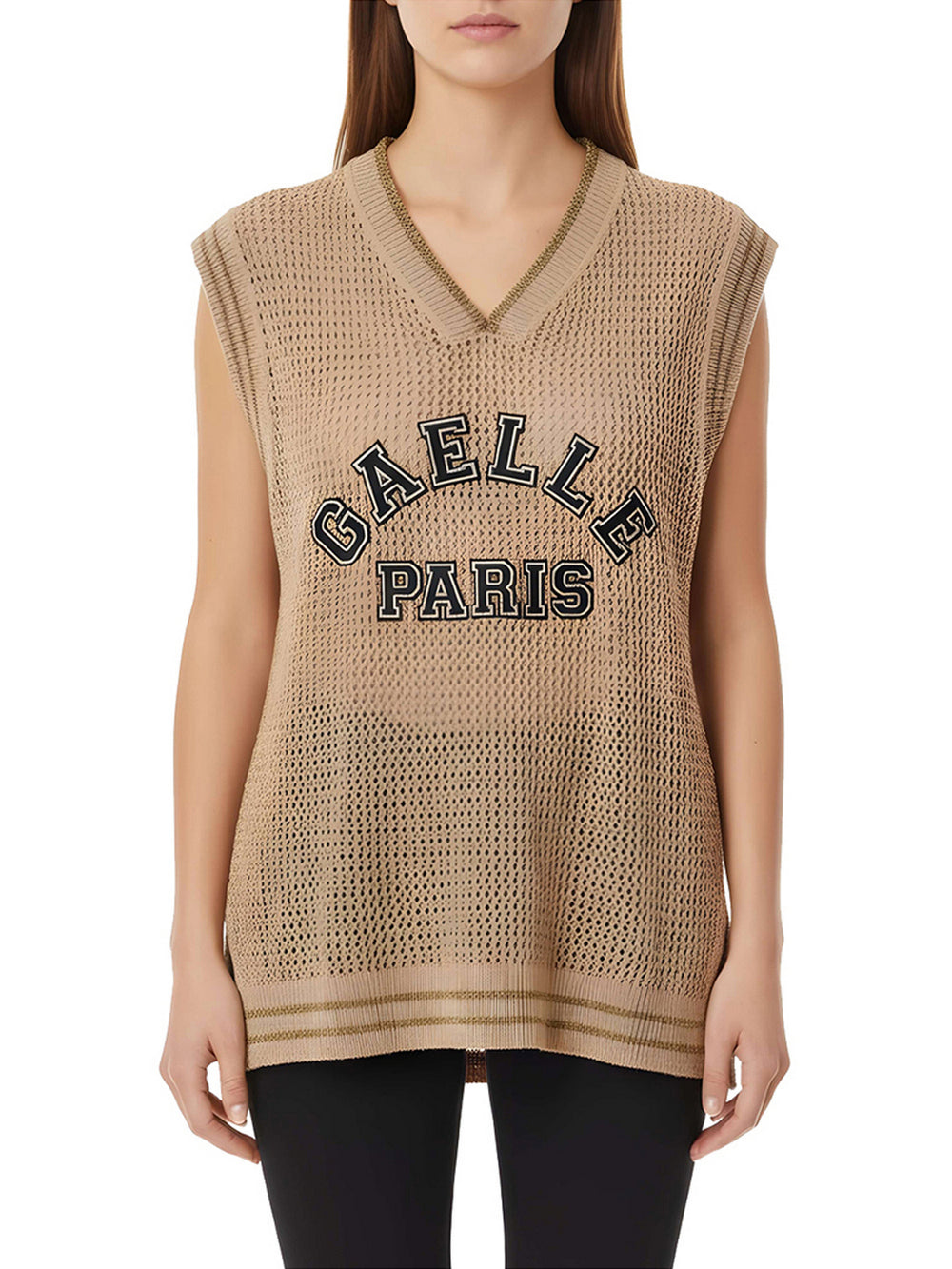 Gaelle Paris Canotta Gaelle Paris Over In Maglia Beige