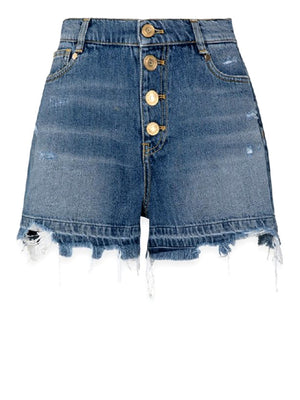 GAELLE PARIS Short Con Morsetto Logato Sul Retro Tasca Gaelle Paris - Denim