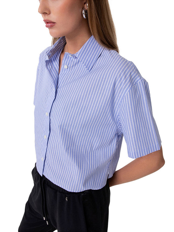 Gaelle Paris Camicia Gaelle In Bastonetto - Azzurro/Bianco