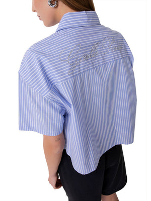 Gaelle Paris Camicia Gaelle In Bastonetto - Azzurro/Bianco