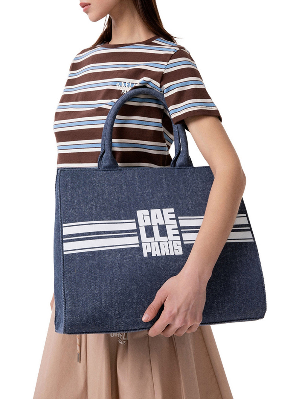 Gaelle Paris Maxi Shopper Gaelle Banda Logo - Denim