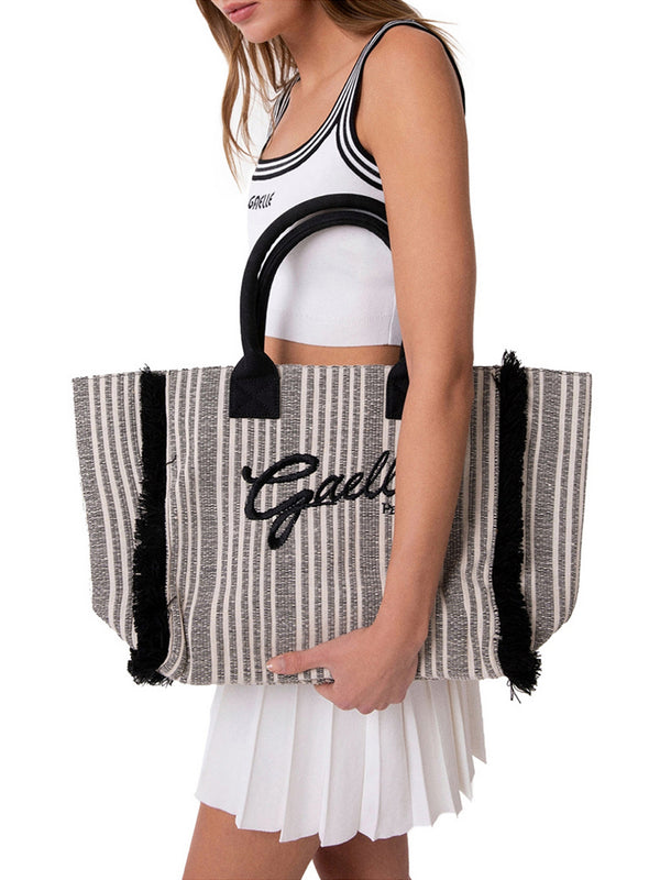 Gaelle Paris Maxi Shopper Gaelle Ricamo Firma - Nero