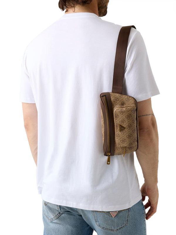 GUESS 1 USCITA Marsupio Milano Smart 4G Logo Guess - Beige