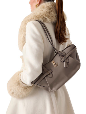 Guess Borsa a Spalla Guess Saffiano Yesba - Beige/Grigio