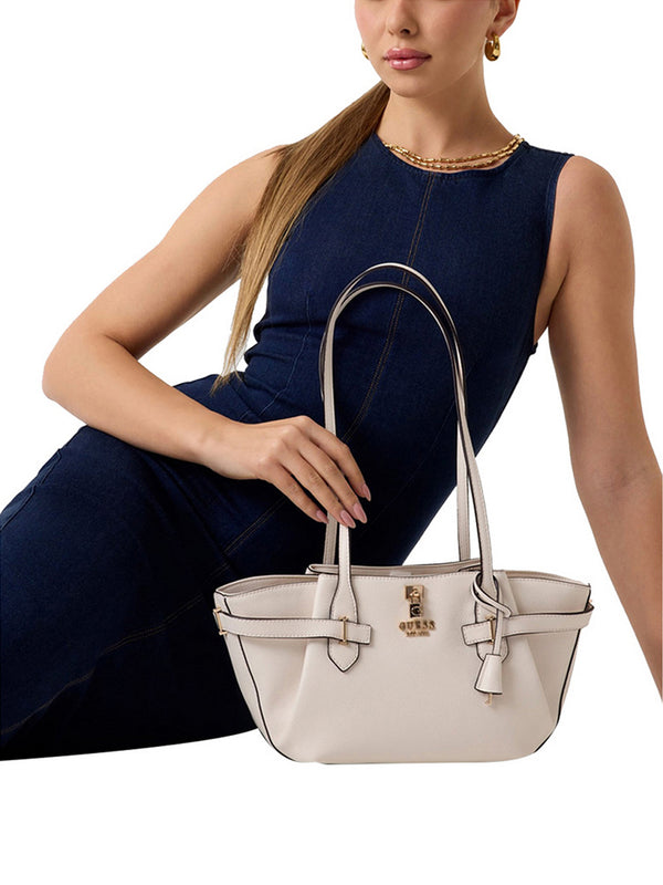 Guess Borsa a Spalla Guess Saffiano Yesba - Bianco