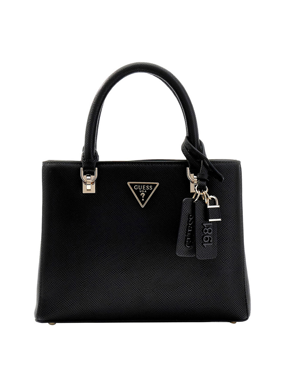 Guess Borsa a Mano Guess Noelle Saffiano - Nero