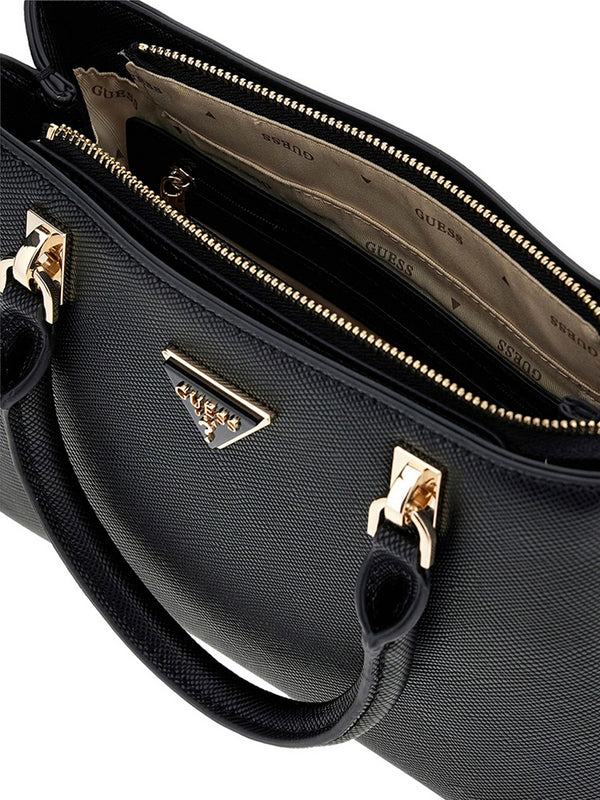 Guess Borsa a Mano Guess Noelle Saffiano - Nero