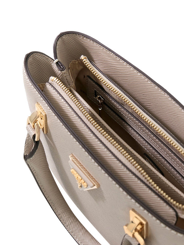 Guess Borsa a Tracolla Noelle Ii Sml Multi Comp Stchl - Beige