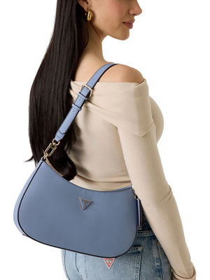 Guess Borsa a Tracolla Guess Noelle Saffiano - Azzurrino