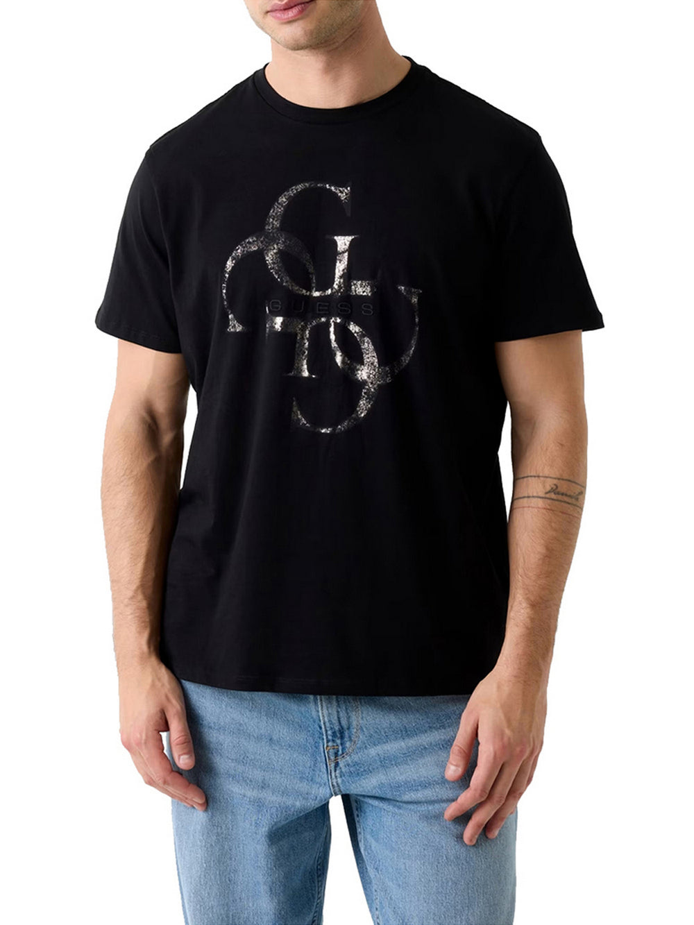 Guess T-Shirt Guess Con Logo Stampato - Nero