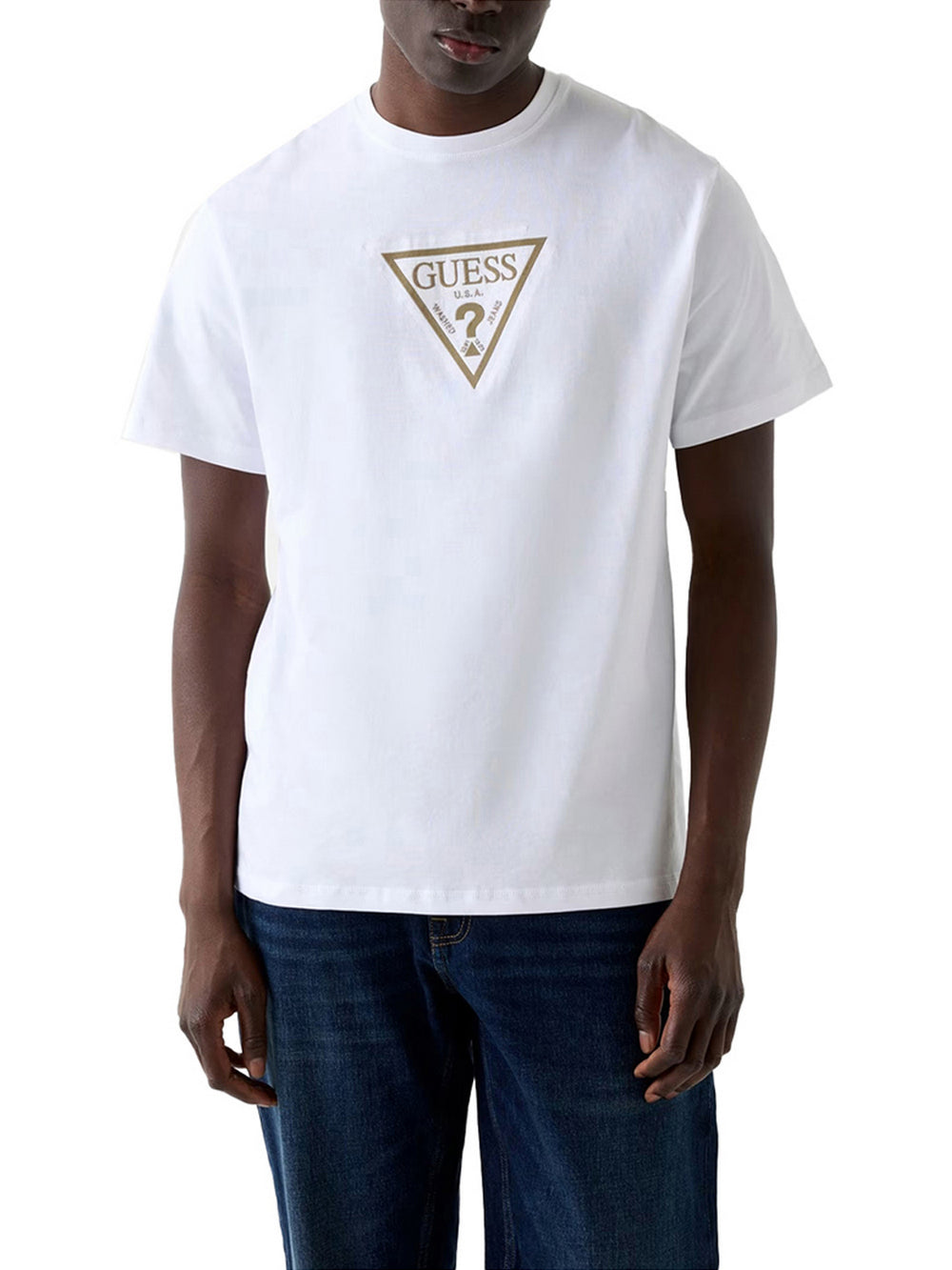 Guess T-shirt Guess Con Logo Triangolare - Bianco