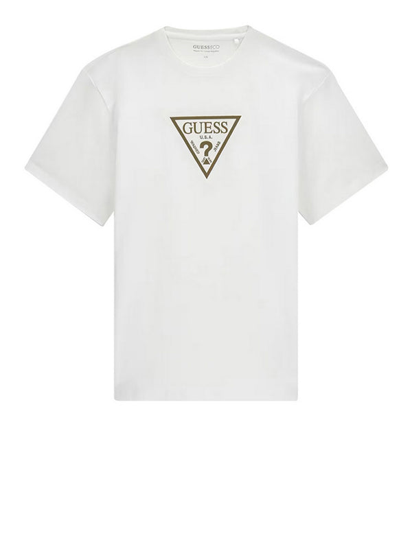 Guess T-shirt Guess Con Logo Triangolare - Bianco