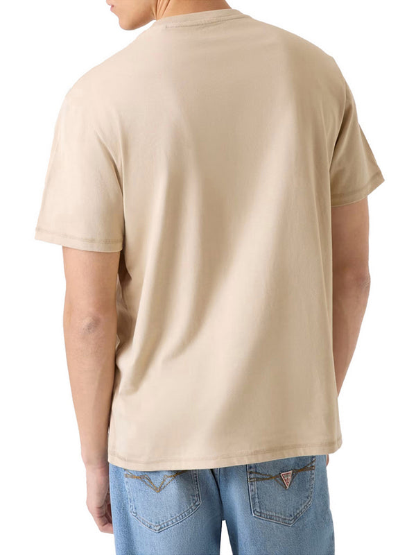 Guess T-shirt Guess Con Logo Triangolare - Beige