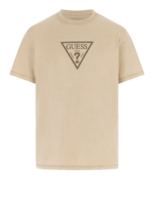 Guess T-shirt Guess Con Logo Triangolare - Beige