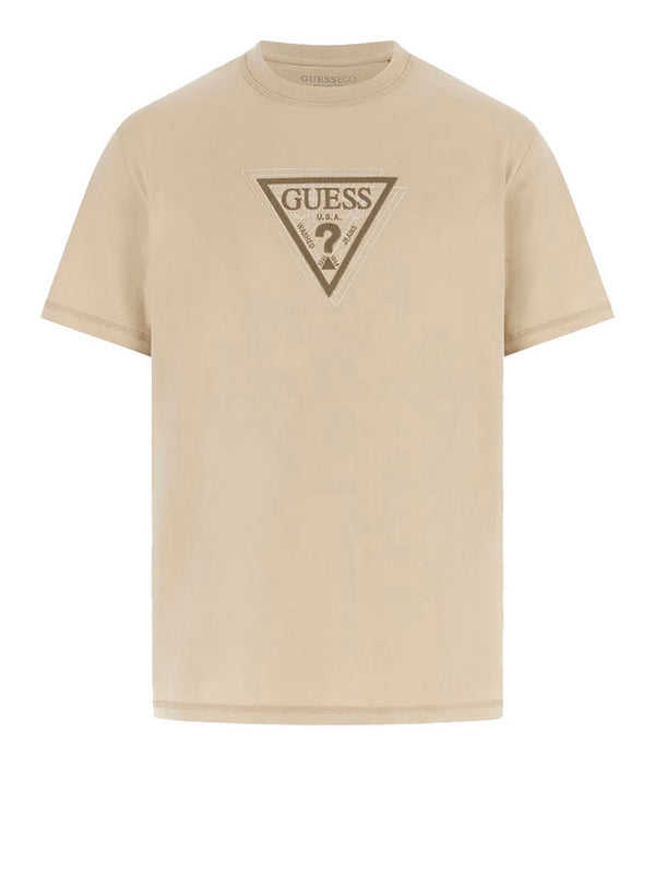 Guess T-shirt Guess Con Logo Triangolare - Beige