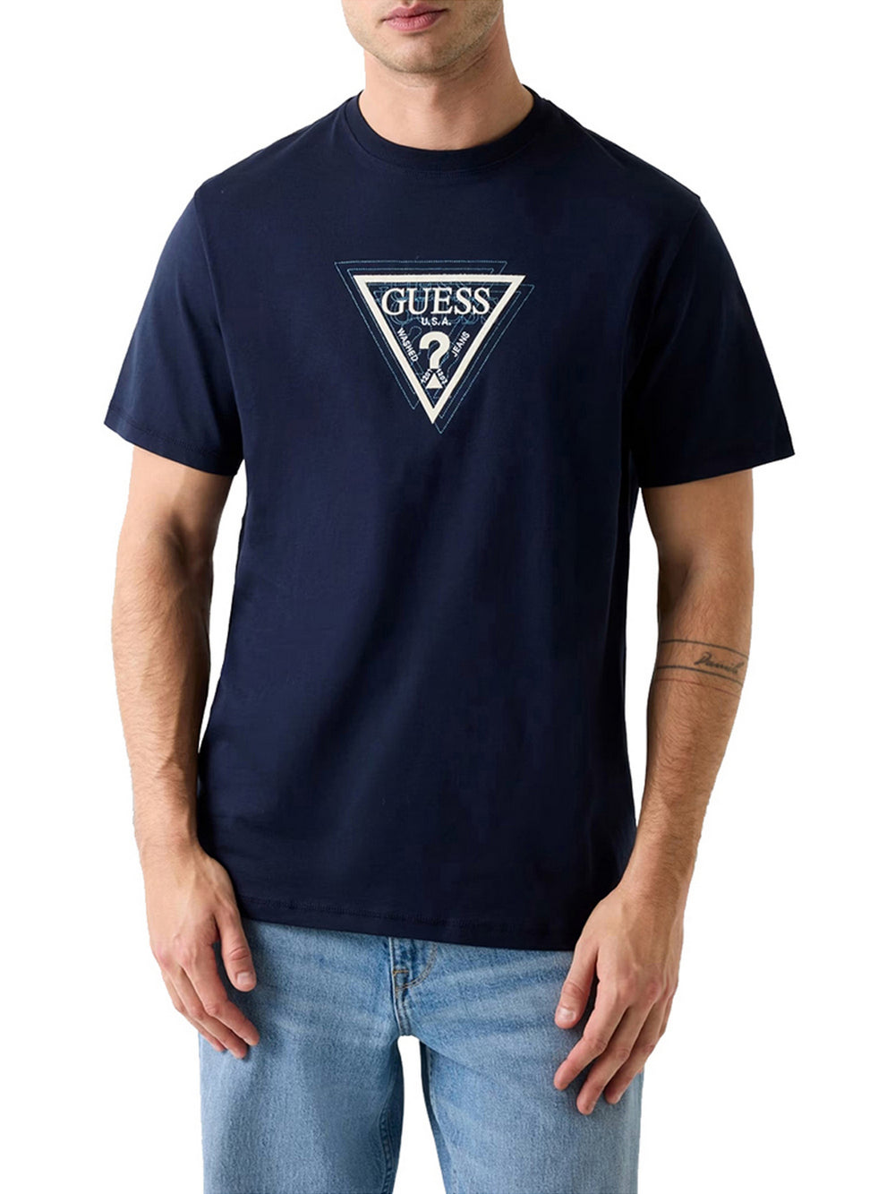 Guess T-shirt Guess Con Logo Triangolare - Blu