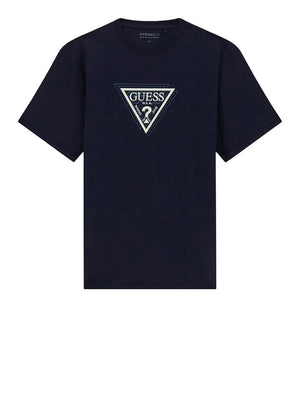 Guess T-shirt Guess Con Logo Triangolare - Blu