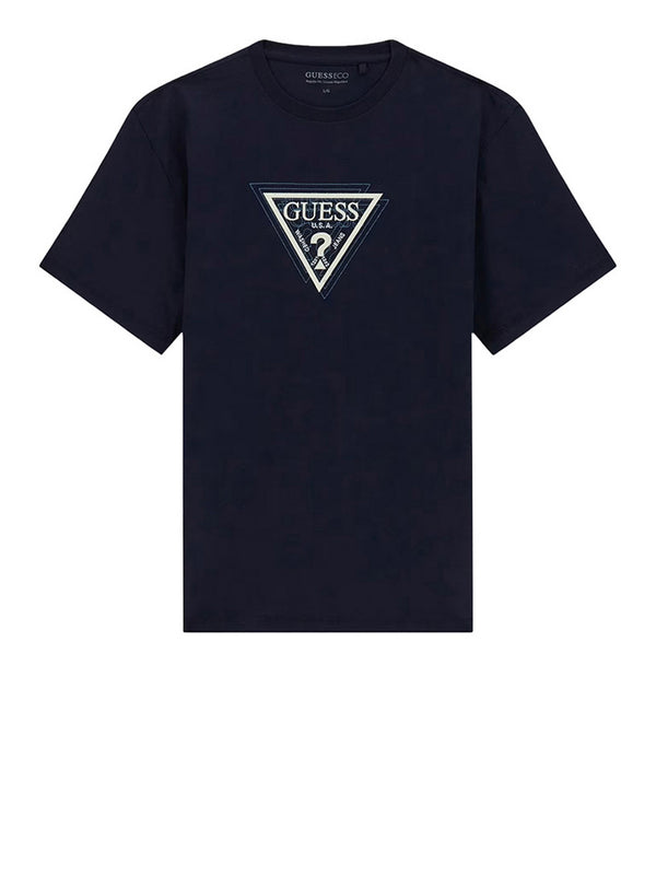 Guess T-shirt Guess Con Logo Triangolare - Blu