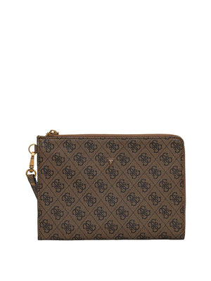 Guess Pochette Guess Milano Medium Clutch - Caffè