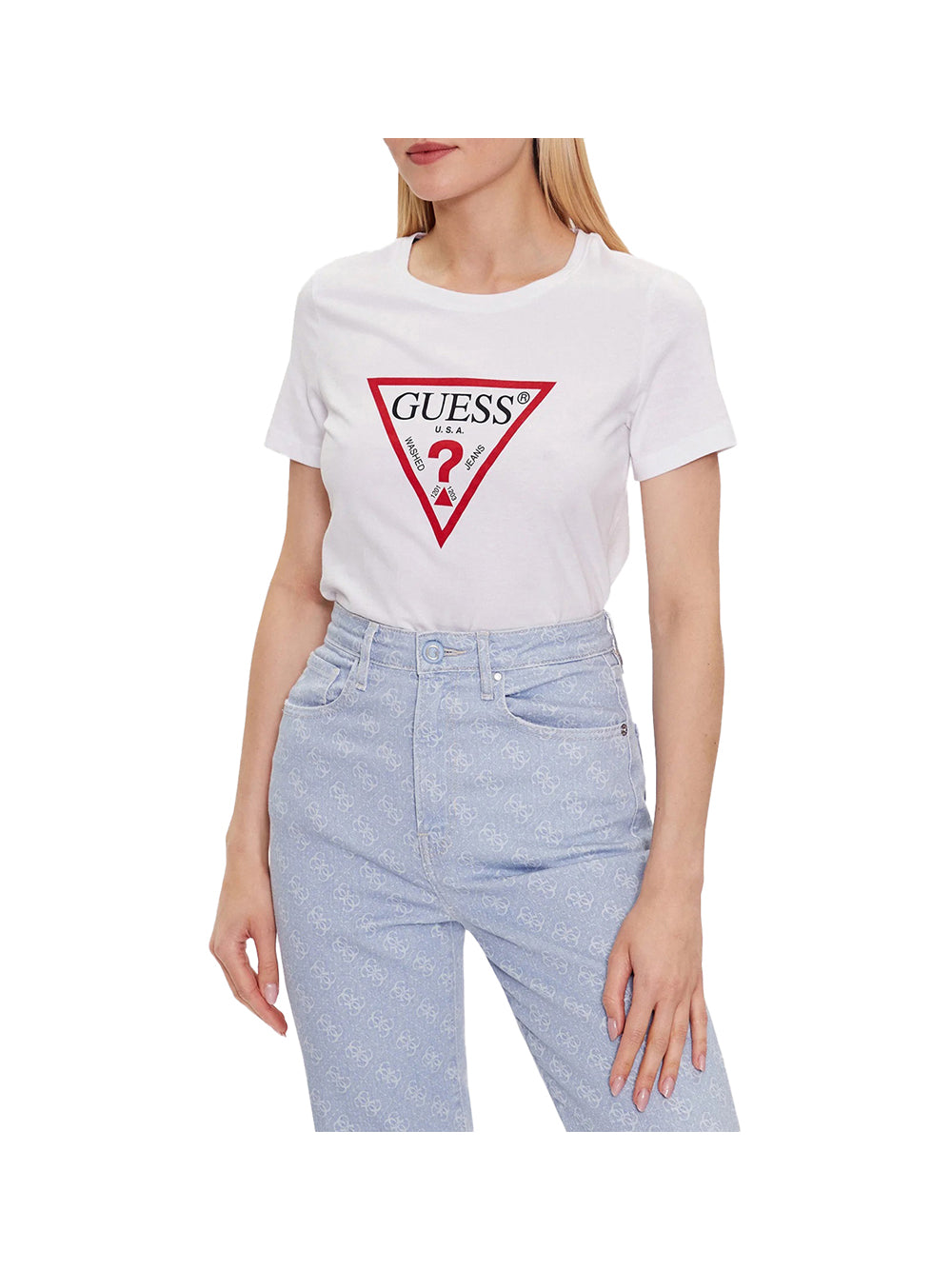 GUESS 1 USCITA T-Shirt Ss Cn Original Tee Donna - Bianco