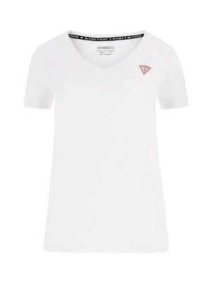 GUESS 1 USCITA T-Shirt Ss Vn Mini Triangle Donna - Bianco