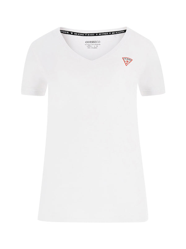 GUESS 1 USCITA T-Shirt Ss Vn Mini Triangle Donna - Bianco