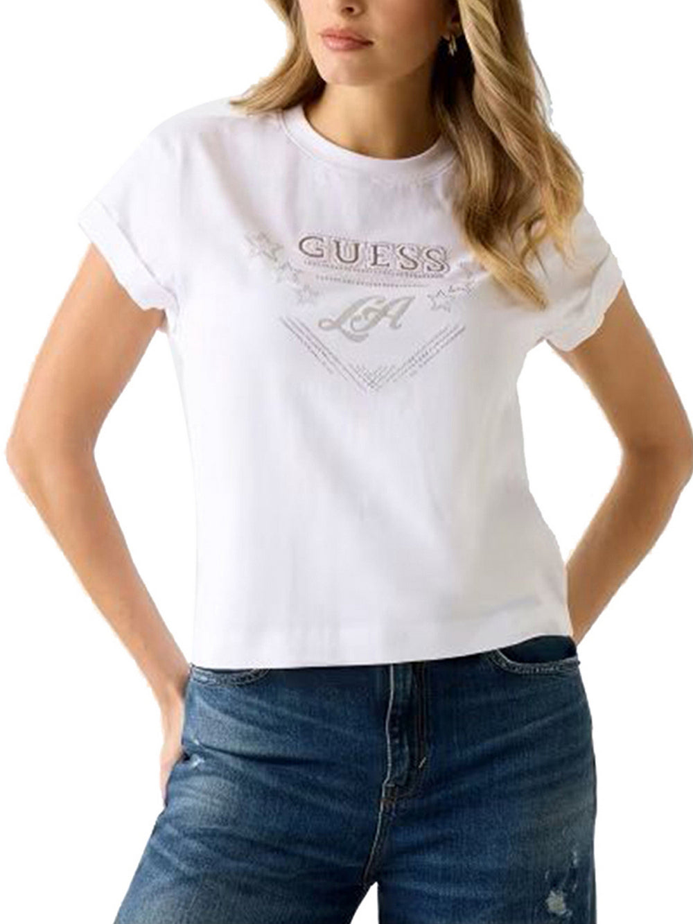 Guess T-Shirt Guess Stars Tee - Bianco