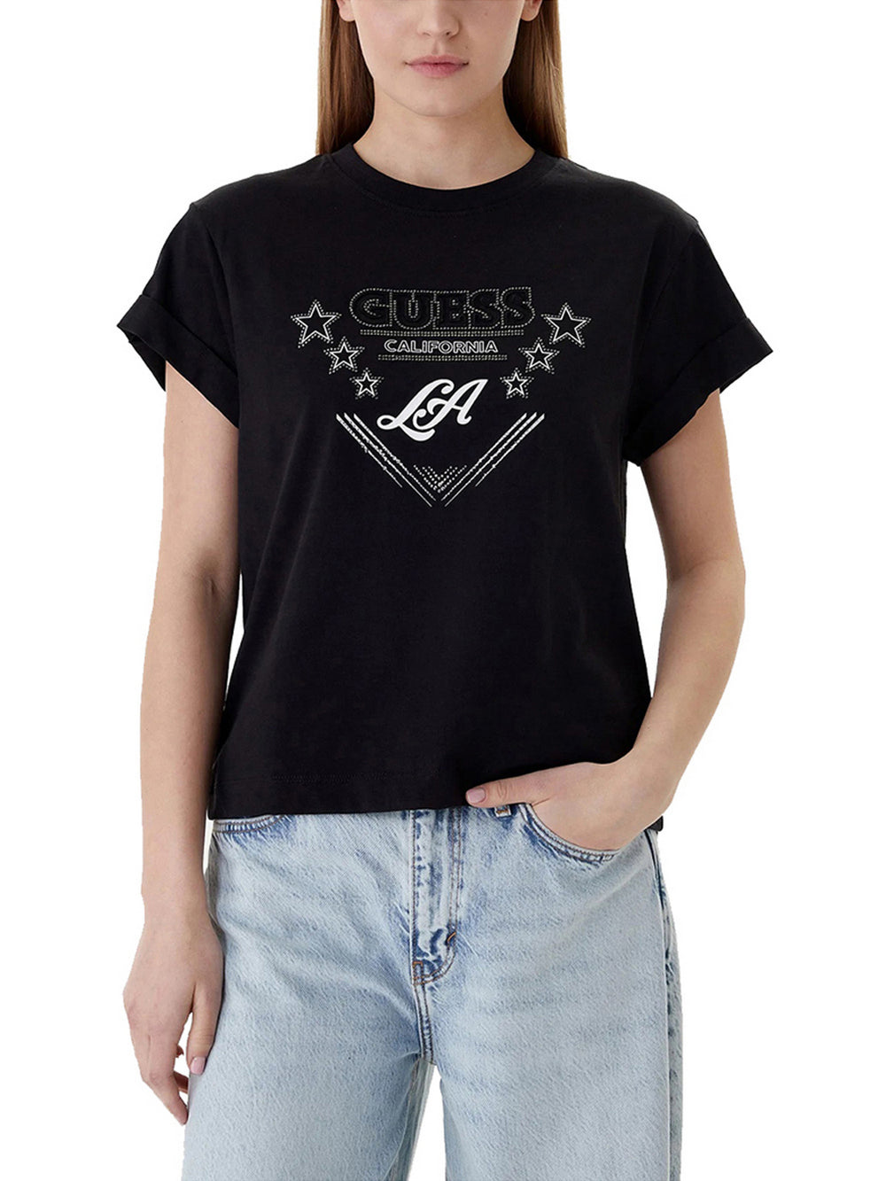 Guess T-Shirt Guess Stars Tee - Nero