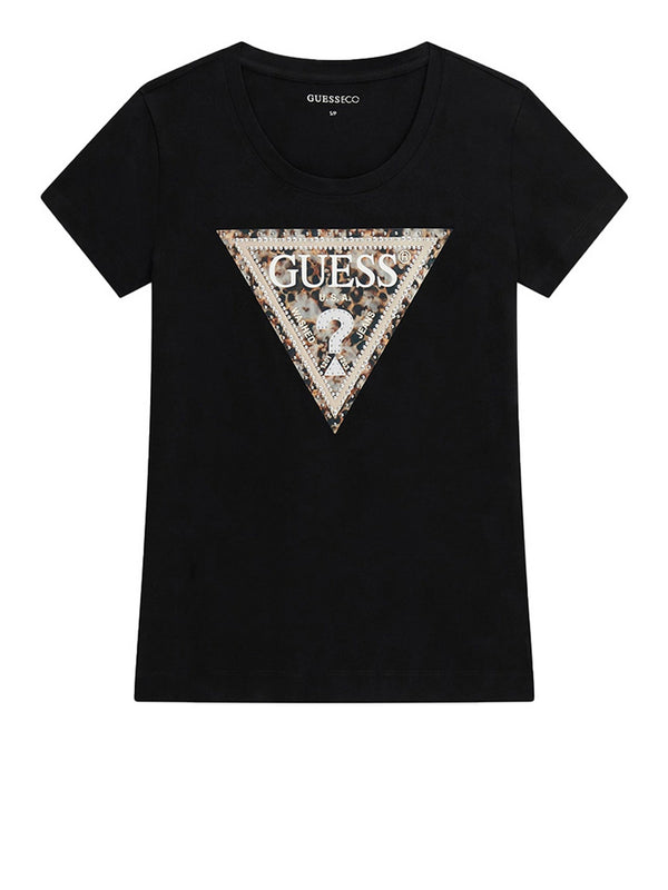 Guess T-Shirt Guess Ss Cn Leo Triangle T - Nero