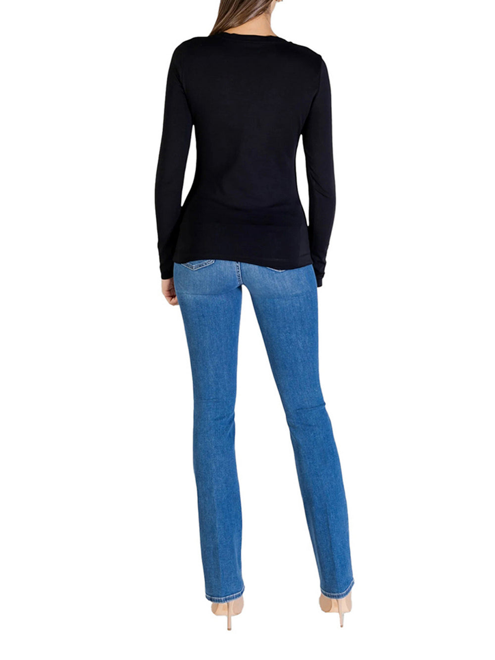 Guess T-Shirt A Maniche Lunghe Guess Leo Triangle - Nero