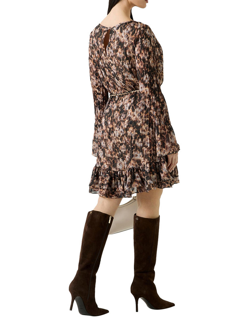 Guess Vestito Midi Guess Ls Ilenia Pleat Dress - Multi