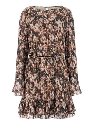 Guess Vestito Midi Guess Ls Ilenia Pleat Dress - Multi