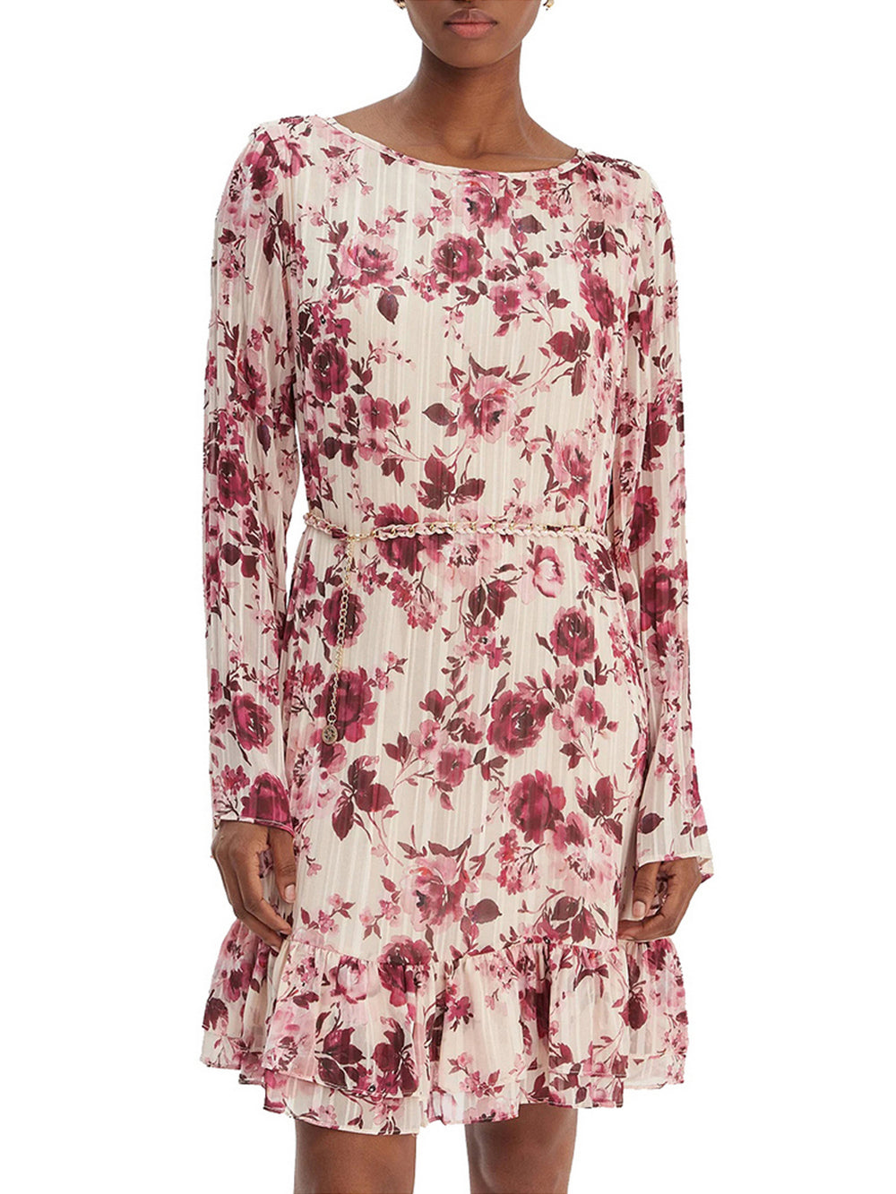 Guess Vestito Midi Guess Ls Ilenia Pleat Dres - Multi