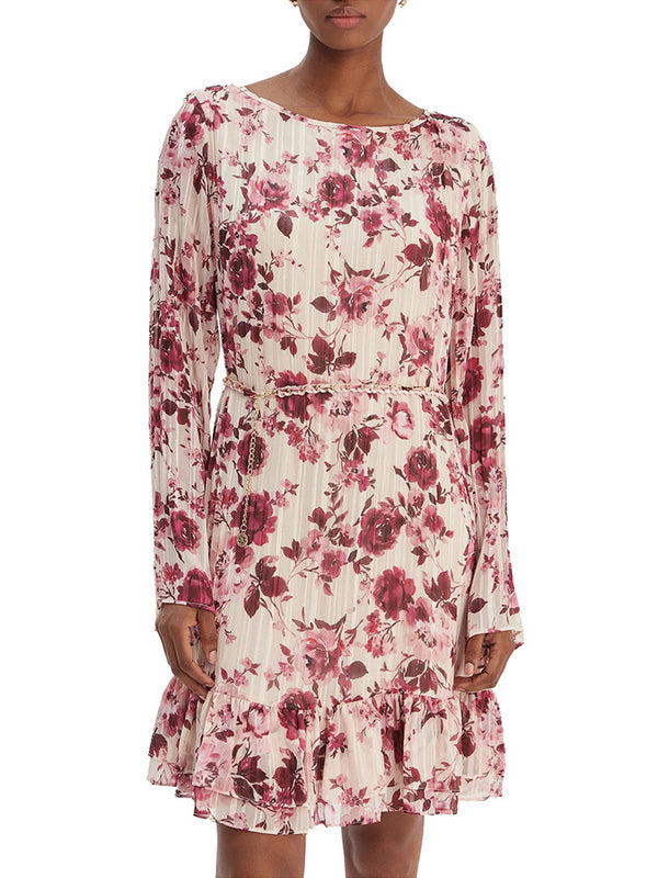 Guess Vestito Midi Guess Ls Ilenia Pleat Dres - Multi