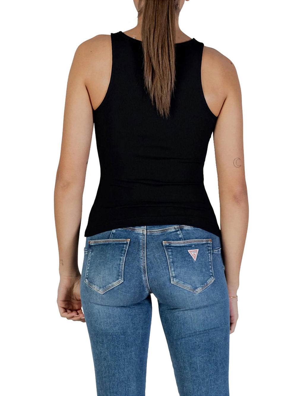 Guess Canotta Guess Round Nk Guendalina - Nero
