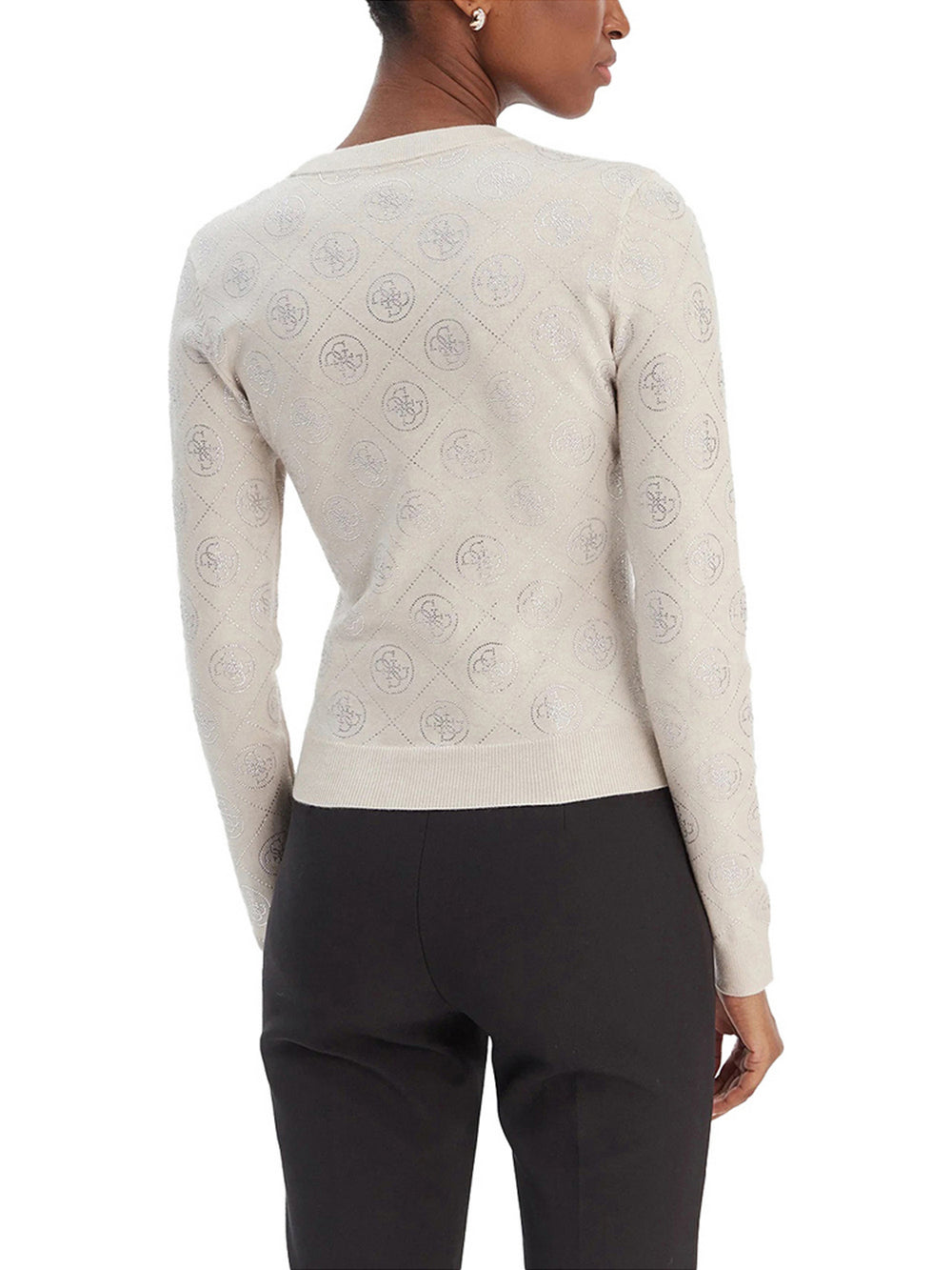Guess Maglione Guess Con Strass 4G - Beige
