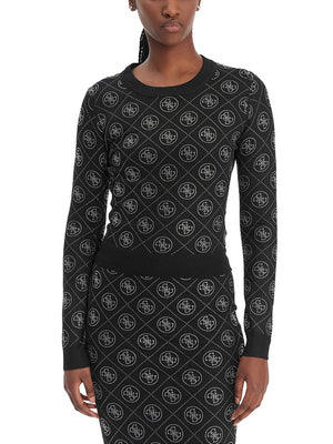 Guess Maglione Guess Rhinestones 4G - Nero