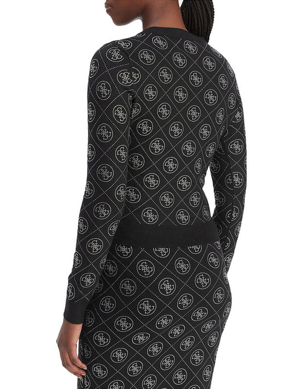 Guess Maglione Guess Rhinestones 4G - Nero