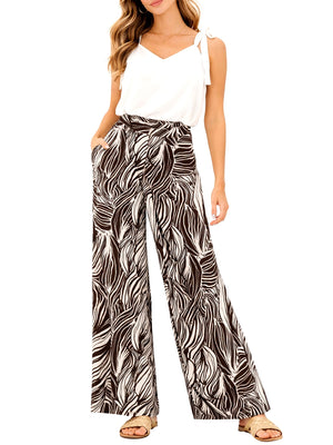 GUESS 2 USCITA Pantalone Guess Zoe Leaf Wide Leg - Multi